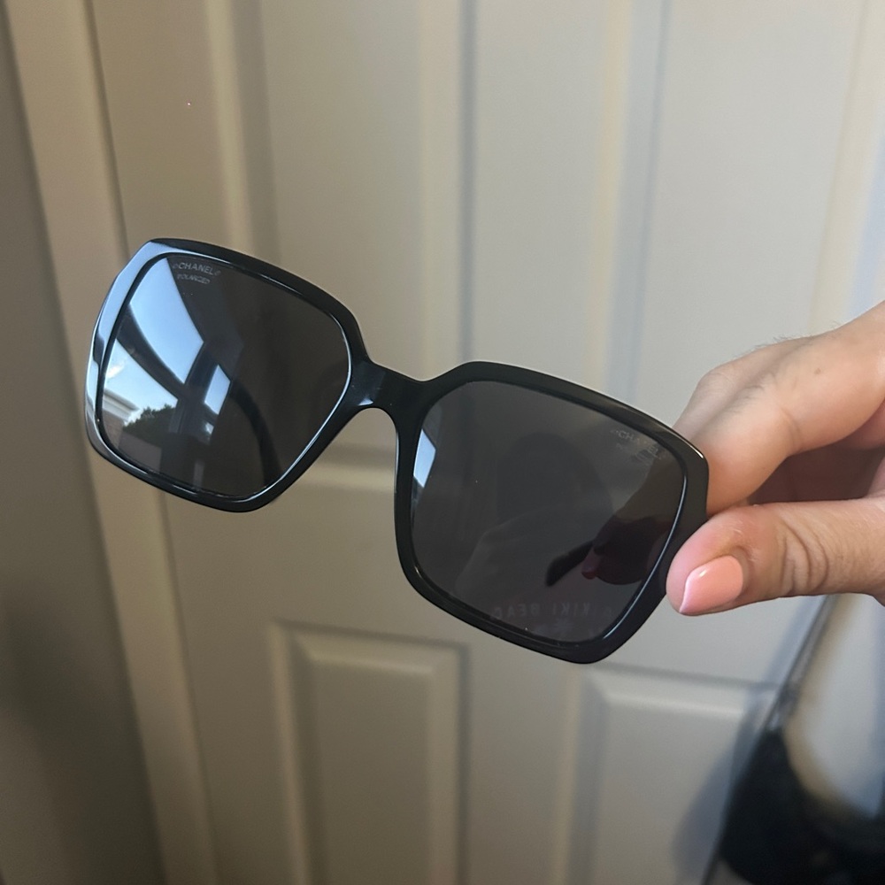 Chanel Black Polarized Square Sunglasses 5408